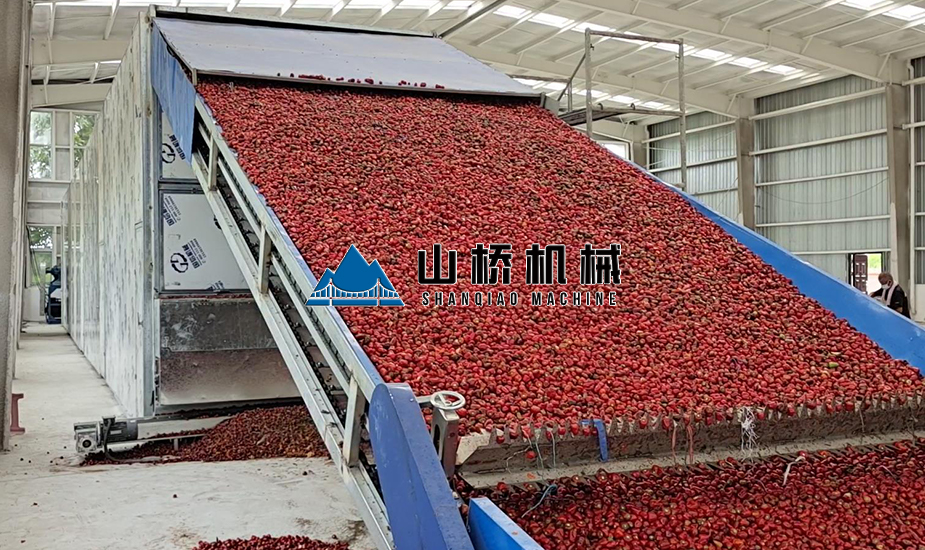 大型網(wǎng)帶式辣椒烘干機(圖1) 大型網(wǎng)帶式辣椒烘干機(圖1)